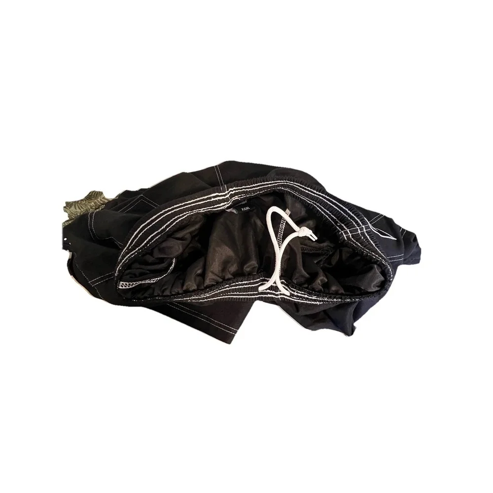 Worth XXXL Youth BoardShorts Black White Outline Logo‎ Cargo Wideleg Beach